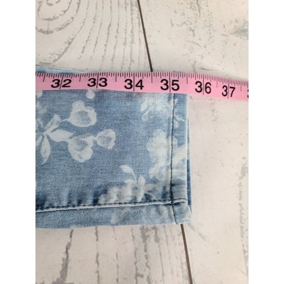 Zara Trafaluc Skinny Jeans Blue Floral Light Wash - Picture 4 of 10